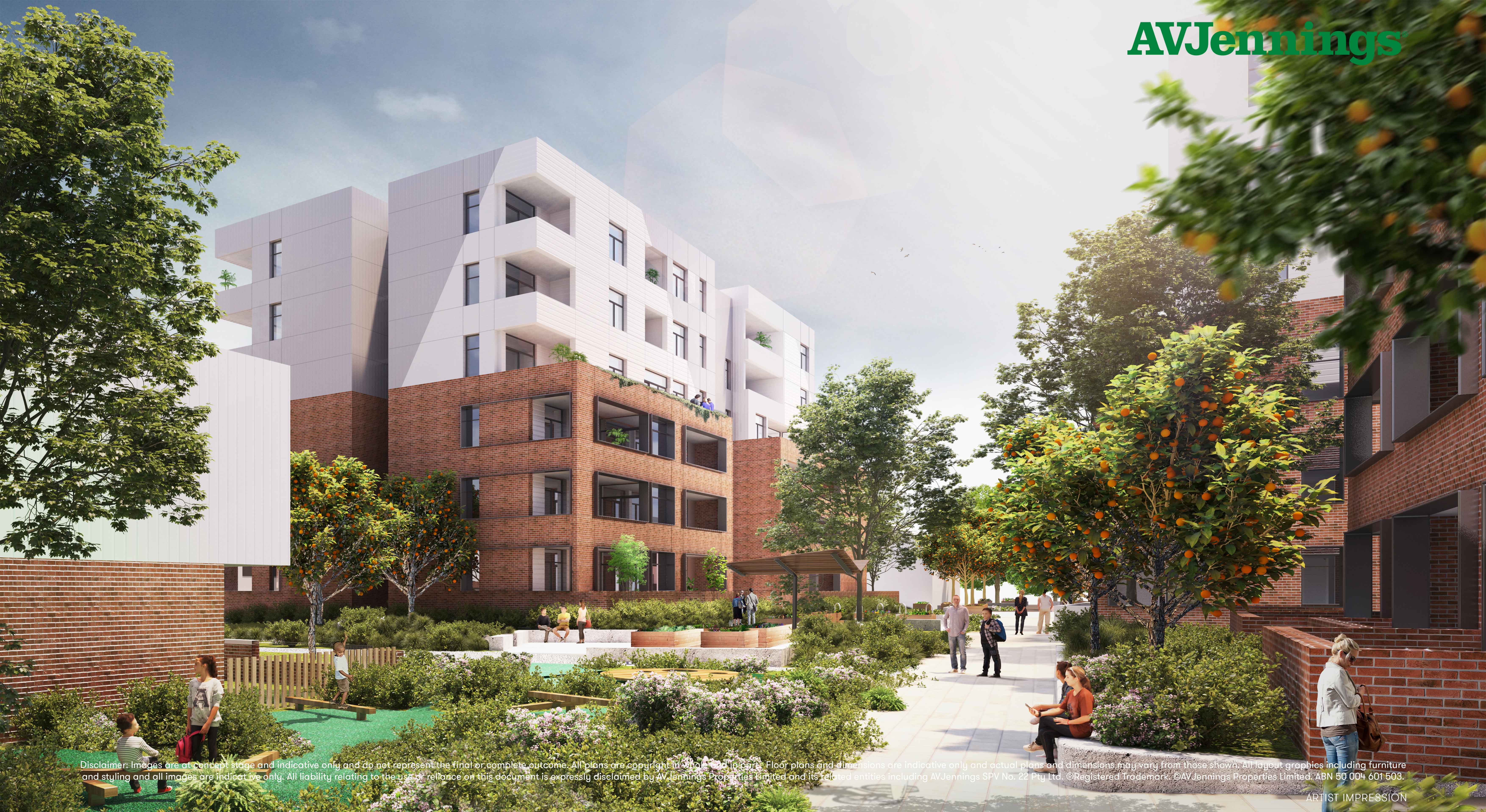 Brunswick West Render 1 AVJ Logo