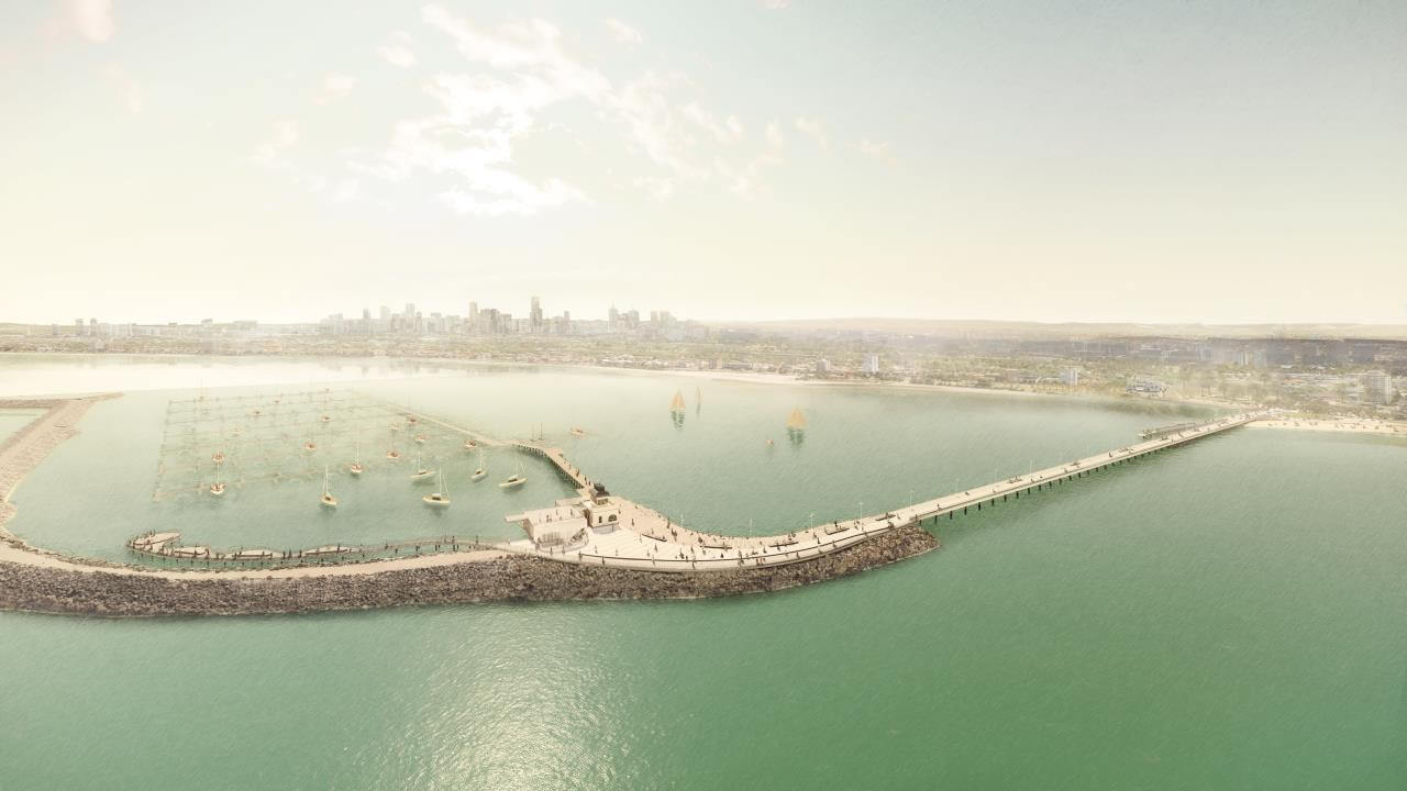 St Kilda Pier Detailed Design Artists Impression aerial